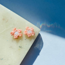 Load image into Gallery viewer, Tiny Pearlescent Flower Studs