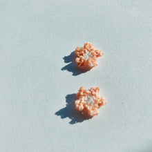 Load image into Gallery viewer, Tiny Pearlescent Flower Studs