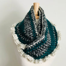 Load image into Gallery viewer, Teal Ruffle Infinity Scarf
