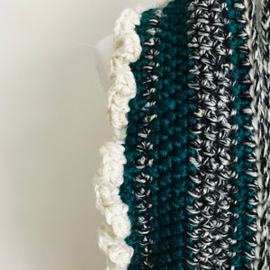 Teal Ruffle Infinity Scarf