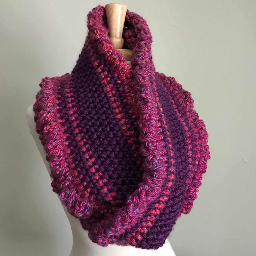 Purple Scallop Infinity Scarf