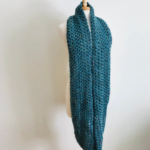Blue Speckle Oversized Infinity Scarf