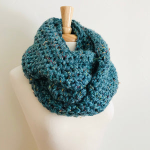 Blue Speckle Oversized Infinity Scarf