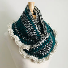 Load image into Gallery viewer, Teal Ruffle Infinity Scarf
