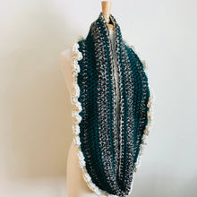 Load image into Gallery viewer, Teal Ruffle Infinity Scarf
