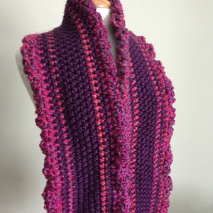 Purple Scallop Infinity Scarf