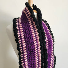 Load image into Gallery viewer, Pink + Purple Scallop Infinity Scarf
