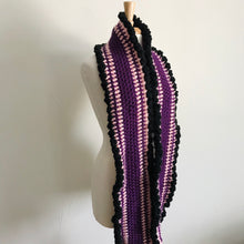 Load image into Gallery viewer, Pink + Purple Scallop Infinity Scarf
