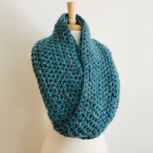 Blue Speckle Oversized Infinity Scarf