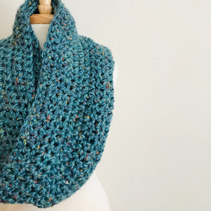 Blue Speckle Oversized Infinity Scarf