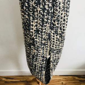 Gray + Cream Thick Blanket Infinity Scarf