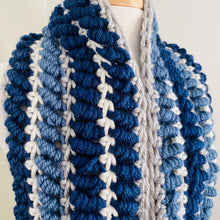 Load image into Gallery viewer, Blue Spiral Stitch Infinity Scarf
