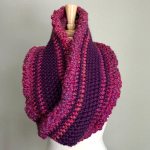 Purple Scallop Infinity Scarf