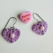 Load image into Gallery viewer, Pearl Heart Dangles
