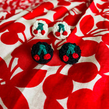 Load image into Gallery viewer, Embroidered Cherry Studs
