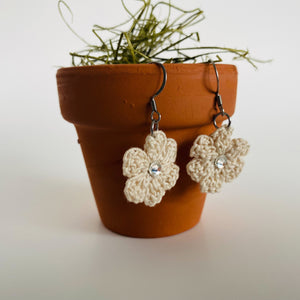 Crystal Flower Earrings (Studs + Dangles)