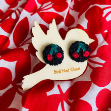 Load image into Gallery viewer, Embroidered Cherry Studs
