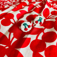 Load image into Gallery viewer, Embroidered Cherry Studs
