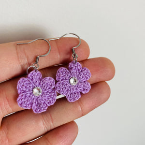 Crystal Flower Earrings (Studs + Dangles)