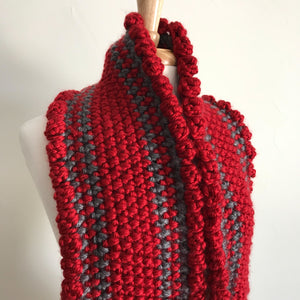 Red Scallop Infinity Scarf